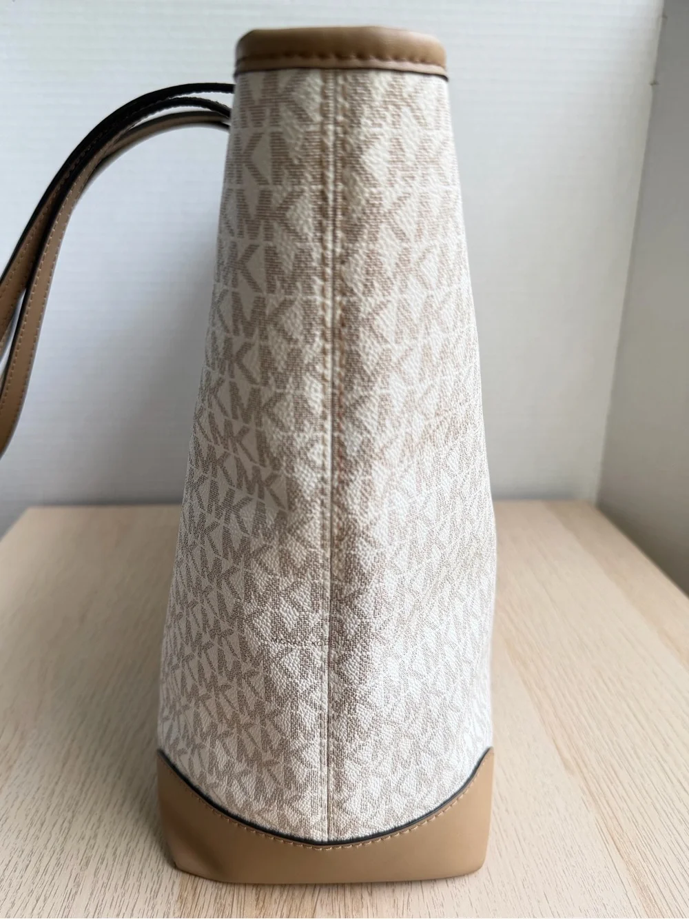Michael Kors Eva Large Monogram Shopper Tote Vanilla Multi